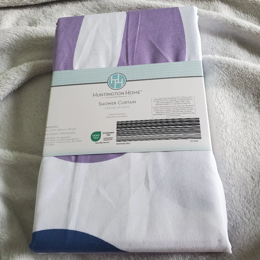 Huntington Home Purple and Blue Shower Curtain